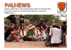PalNews 18_3 February 2012 - Palaeontological Society Southern