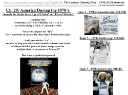 Ch. 29: America During the 1970`s