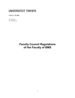Faculty Council Regulations of the Faculty of BMS