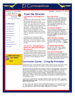From the Director - New Mexico International School