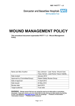 wound management policy - Doncaster and Bassetlaw Hospitals