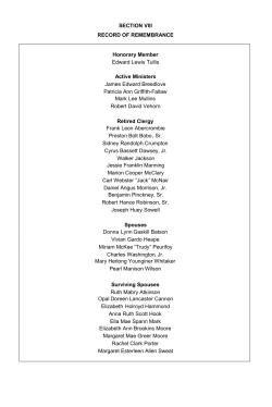 SECTION VIII RECORD OF REMEMBRANCE