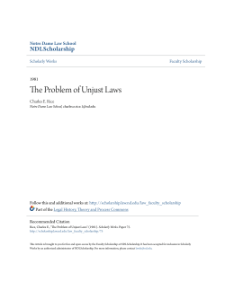 The Problem of Unjust Laws - NDLScholarship
