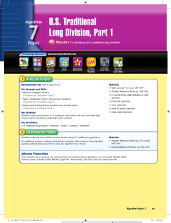 US Traditional Long Division, Part 1