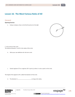 Lesson 16: The Most Famous Ratio of All