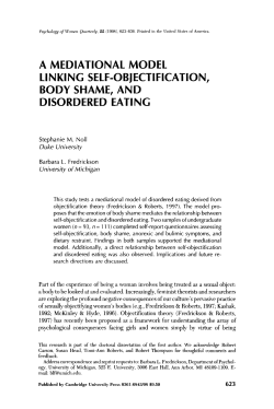 a mediational model linking self-objectification, body shame, and