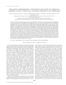phylogeny, biogeography, and molecular dating of