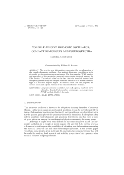non-self-adjoint harmonic oscillator, compact semigroups and
