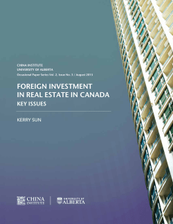 FOREIGN INVESTMENT IN REAL ESTATE IN CANADA