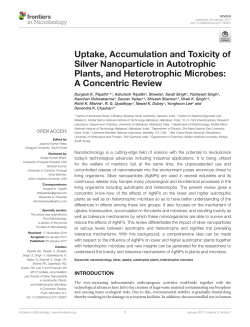 Uptake, Accumulation and Toxicity of Silver Nanoparticle in