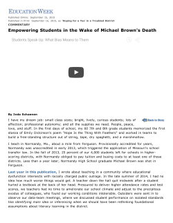 Empowering Students in the Wake of Michael Brown`s