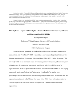 Marquez, Benjamin. Minority Cause Lawyers and Civil Rights Activism