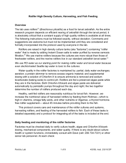 Rotifer High Density Culture, Harvesting, and Fish Feeding