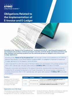 Obligations Related to the Implementation of E-Invoice and E