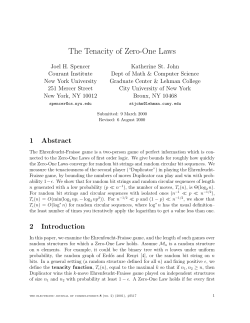 The Tenacity of Zero-One Laws - Lehman College