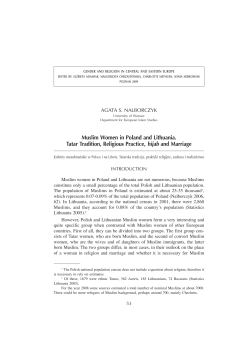 Muslim Women in Poland and Lithuania. Tatar Tradition, Religious