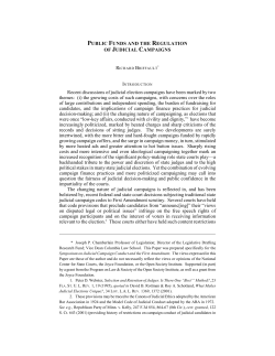 PUBLIC FUNDS AND THE REGULATION OF JUDICIAL
