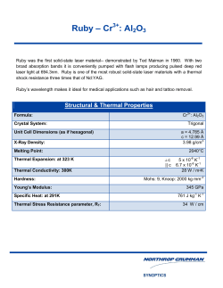 Ruby &ndash; Cr : Al2O3 - Northrop Grumman Corporation