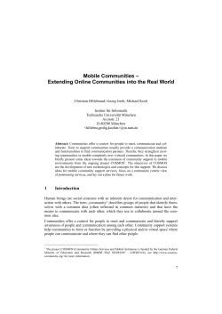 Mobile Communities &ndash; Extending Online Communities into the Real