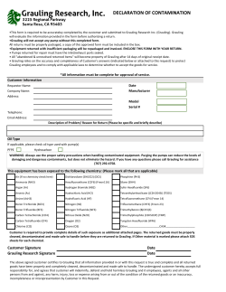 Declaration of Contamination