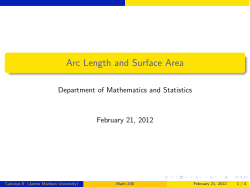 Arc Length and Surface Area