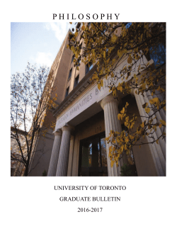 Graduate Bulletin 2016-7 - Graduate Philosophy