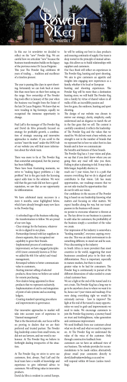 Newsletter #1 - The Powder Keg