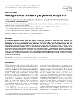 Genotype effects on internal gas gradients in