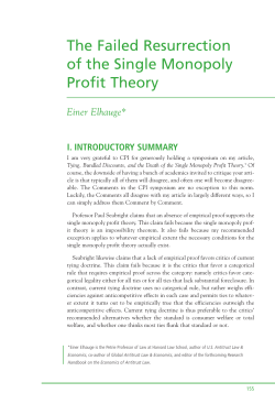 The Failed Resurrection of the Single Monopoly Profit Theory