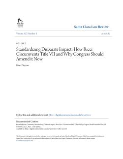 Standardizing Disparate Impact: How Ricci Circumvents Title VII and