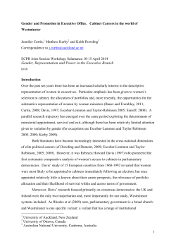 Gender and Promotion in Executive Office: Cabinet Careers in the