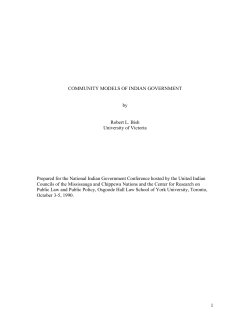 Community Models of Indian Government by Robert L. Bish