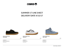 SUMMER 17 LINE SHEET DELIVERY D DELIVERY