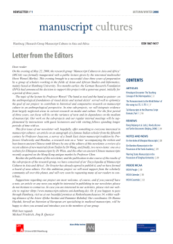 manuscript cultures - Universit&auml;t Hamburg