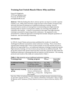 Training fast twitch muscle fibers