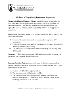 Methods of Organizing Persuasive Arguments
