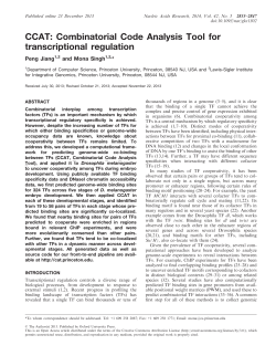 CCAT: Combinatorial Code Analysis Tool for transcriptional regulation