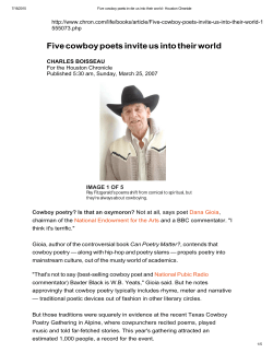 Five cowboy poets invite us into their world