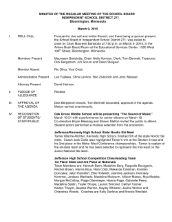 d MINUTES OF THE REGULAR MEETING OF THE SCHOOL