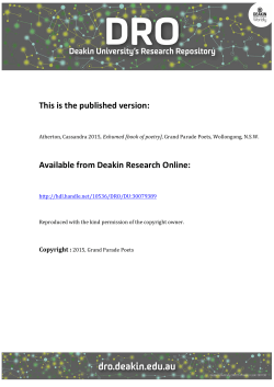 This is the published version: Available from Deakin