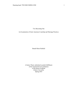 Two Becoming One An Examination of Early American Courtship