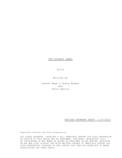 The Goodwin Games Pilot Revised Network Draft 1-27