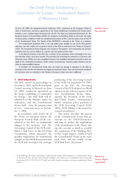 The Draft Treaty Establishing a Constitution for Europe
