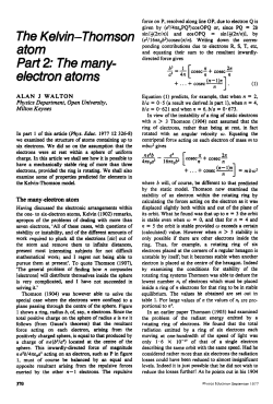 The Kelvin-Thomson atom Part 2: The many