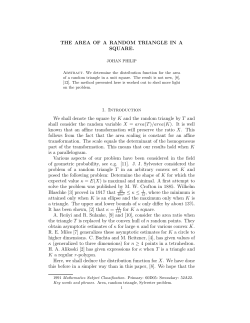 The area of a random triangle in a square