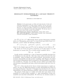 SEMI-SLANT SUBMANIFOLDS OF A LOCALLY