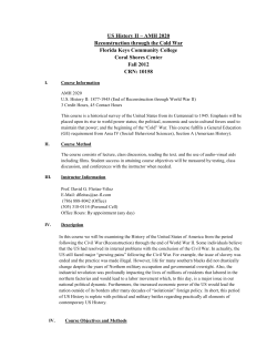 US History II &ndash; AMH 2020 Reconstruction through the Cold War