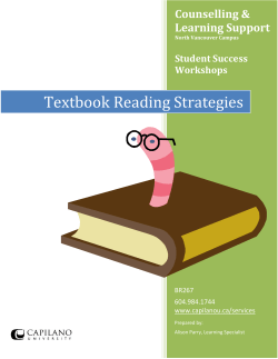 Textbook Reading Strategies