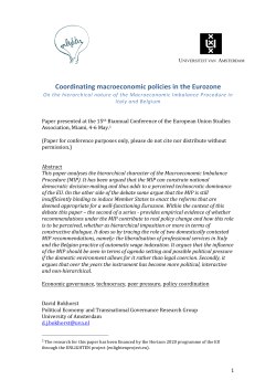 Coordinating macroeconomic policies in the Eurozone