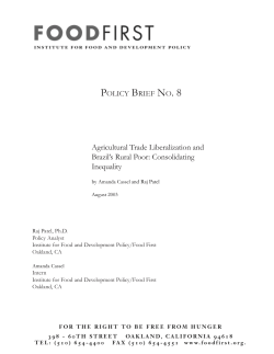 Agricultural Trade Liberalization and Brazil`s Rural Poor